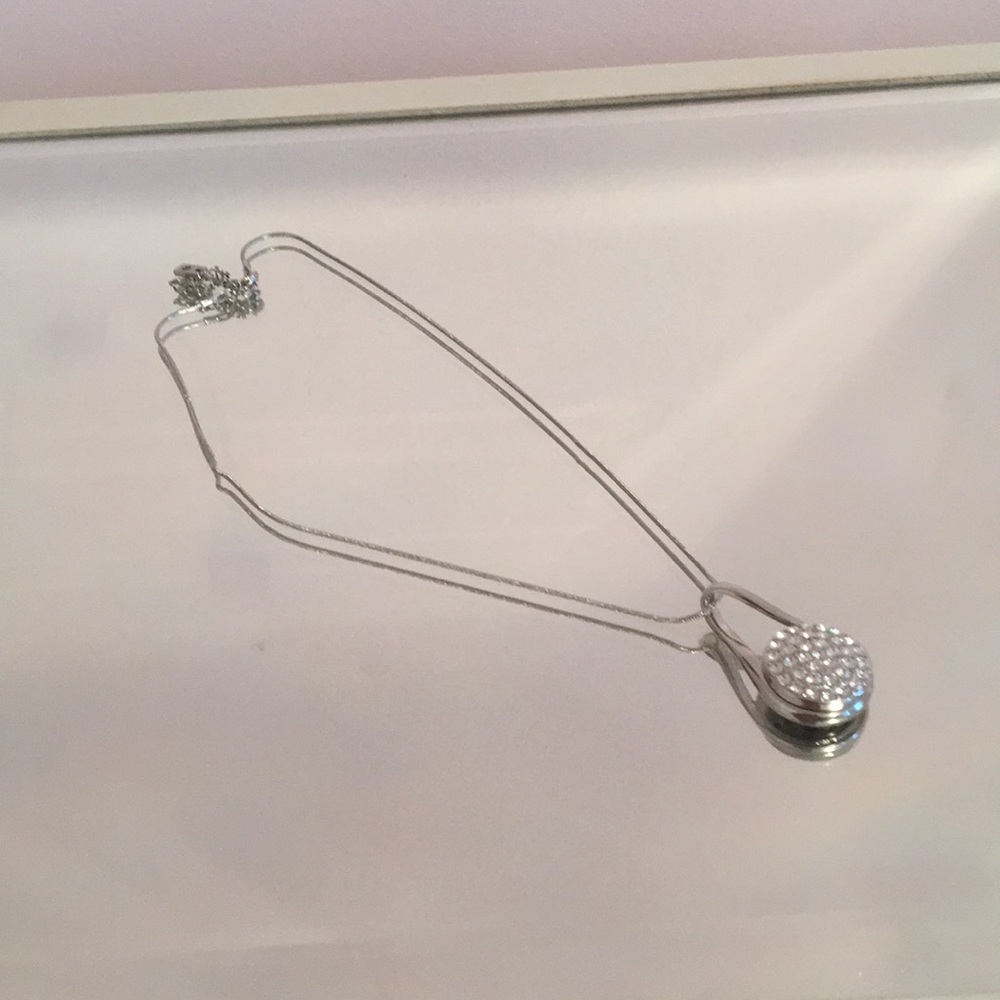 Ginger Snaps Silver Necklace with Two Buttons